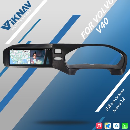 Viknav Android Car GPS Navigation For Volvo v40 2011-2019 RHD LCD Touch Screen wireless Carplay 8.8inch Car Radio Video Player Head Unit(64GB)