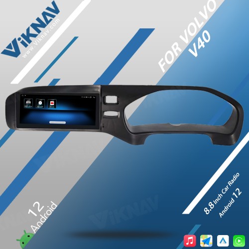 Viknav Android Car GPS Navigation For Volvo v40 2011-2019 RHD LCD Touch Screen wireless Carplay 8.8inch Car Radio Video Player Head Unit(64GB)