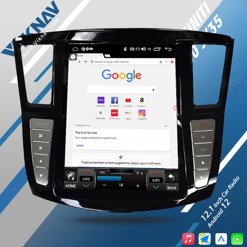 Viknav 12.1 Inch Car Multimedia Stereo Radio For Infiniti QX60 JX35 2012-2019 Android DVD Player GPS Navigation Head Unit(128GB)