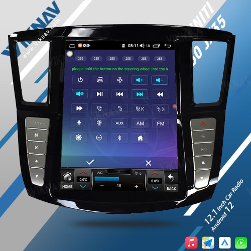 Viknav 12.1 Inch Car Multimedia Stereo Radio For Infiniti QX60 JX35 2012-2019 Android DVD Player GPS Navigation Head Unit(64GB)
