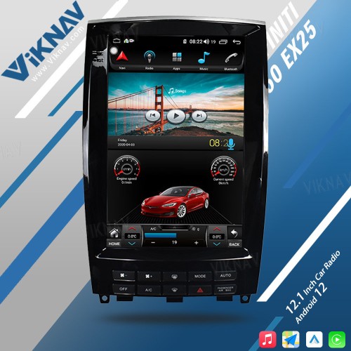 Viknav 12.1 Inch Car Stereo Autoradio For Infiniti QX50 EX25 2013-2020 Multimedia DVD Player GPS Navigation Head Unit(128GB)