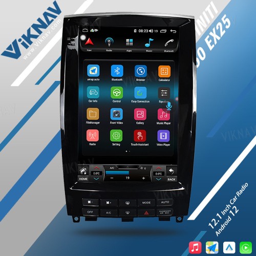 Viknav 12.1 Inch Car Stereo Autoradio For Infiniti QX50 EX25 2013-2020 Multimedia DVD Player GPS Navigation Head Unit(128GB)