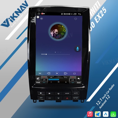 Viknav 12.1 Inch Car Stereo Autoradio For Infiniti QX50 EX25 2013-2020 Multimedia DVD Player GPS Navigation Head Unit(128GB)