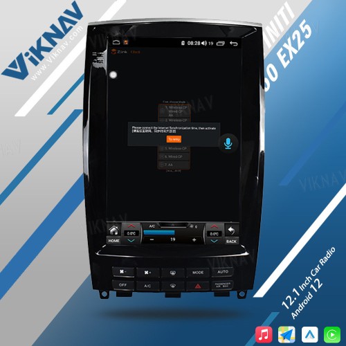 Viknav 12.1 Inch Car Stereo Autoradio For Infiniti QX50 EX25 2013-2020 Multimedia DVD Player GPS Navigation Head Unit(128GB)