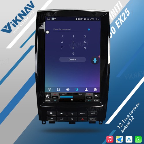 Viknav 12.1 Inch Car Stereo Autoradio For Infiniti QX50 EX25 2013-2020 Multimedia DVD Player GPS Navigation Head Unit(128GB)