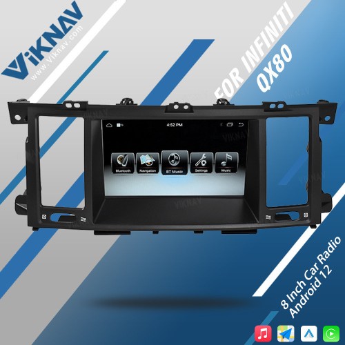 Viknav 8.0 Inch For Infiniti QX80 2013-2020 Android Car Radio With Screen GPS Navigation Stereo DVD Multimedia Auto Player 2 Din(128GB)