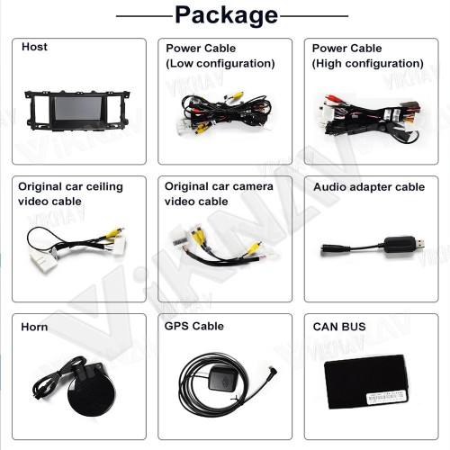 Viknav 8.0 Inch For Infiniti QX80 2013-2020 Android Car Radio With Screen GPS Navigation Stereo DVD Multimedia Auto Player 2 Din(128GB)