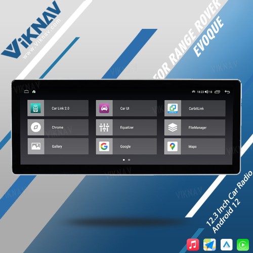 Viknav 12.3 Inch Touch Screen Car Radio For Land Range Rover  Evoque 2012-2018 GPS Navigation Carplay Android 12 Head Unit (128GB)