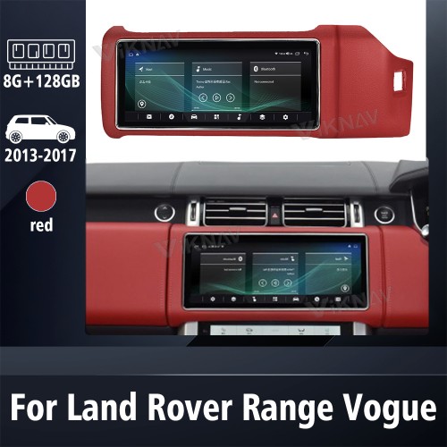 Viknav 12.3 Inch Touch Screen Car Radio For Land Rover Range Rover Vogue L405 2013-2017 Right Hand Driving Multimedia Player GPS Navigation Head Unit（Red 128GB）