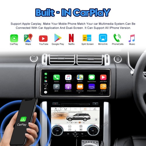 Viknav 12.3 Inch Touch Screen Car Radio For Land Rover Range Rover Vogue L405 2013-2017 Right Hand Driving Multimedia Player GPS Navigation Head Unit（Beige 128GB）