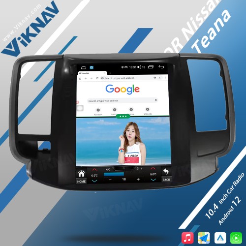 Viknav Android Screen Car Radio 10.4 inch For Nissan Teana 2008-2012 Auto Stereo Receiver Multimedia Player GPS Tape Recorder(128GB)