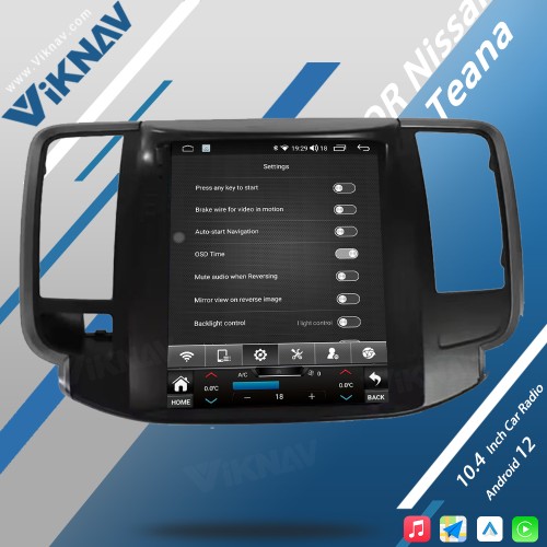Viknav Android Screen Car Radio 10.4 inch For Nissan Teana 2008-2012 Auto Stereo Receiver Multimedia Player GPS Tape Recorder(128GB)