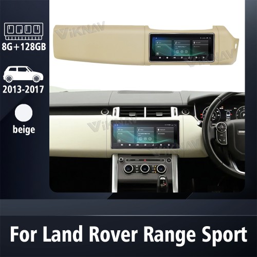 Viknav 12.3 Inch Touch Screen Car Radio For Rover Range Rover Sport L494 2013-2017 Right Hand Driving Multimedia Player GPS Navigation Head Unit（Beige 128GB）