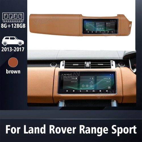 Viknav 12.3 Inch Touch Screen Car Radio For Rover Range Rover Sport L494 2013-2017 Right Hand Driving Multimedia Player GPS Navigation Head Unit（Brown 128GB）