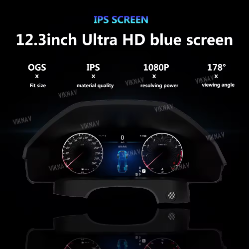 Viknav 12.3 Inch Digital Cluster Car Speedometer For Mercedes Benz E-Class W212 2014 2015 Linux System Car Instrument Cluster Screen Instrument Replacement (NTG4.5)