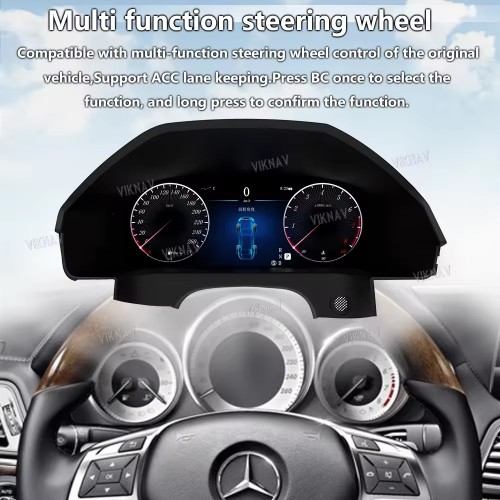 Viknav 12.3 Inch Digital Cluster Car Speedometer For Mercedes Benz E-Class W212 2014 2015 Linux System Car Instrument Cluster Screen Instrument Replacement (NTG4.5)
