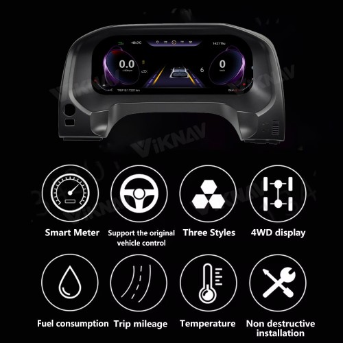 Viknav Car Instrument Panel 12.3 Inch For Toyota Prado 2010-2019 LCD Meter Linux System Digital Speedometer Dashboard Screen