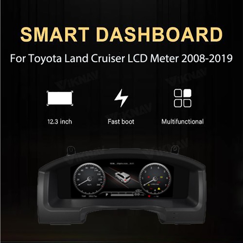Viknav Car Instrument Panel 12.3 Inch For Toyota Land Cruiser 2008-2019  LCD Meter Linux System Digital Speedometer Dashboard Screen