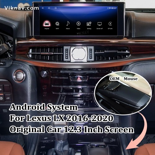 Viknav GPS Navi Decoding Box For Lexus  LX 2016-2020Original Car 12.3 Inch Screen Car GPS Multimedia Android System Decoding tool Video Interface(128gb)