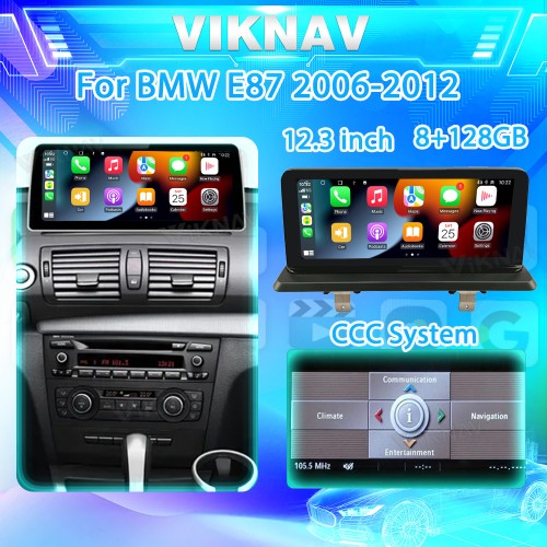 Viknav 12.3 inch Car Radio For BMW 1 Series E87 2006-2012 CCC System Navigation with screen DVD Multimedia 128GB