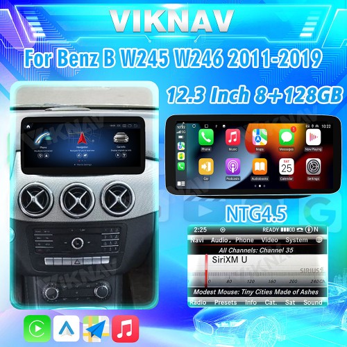 Viknav Android Car Radio For Mercedes Benz B Class W245 W246 2011-2019 12.3 Inch Stereo Multimedia Player GPS Navigation(NTG4.5)