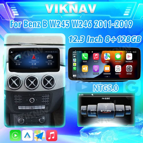 Viknav Android Car Radio For Mercedes Benz B Class W245 W246 2011-2019 12.3 Inch Stereo Multimedia Player GPS Navigation(NTG5.0)