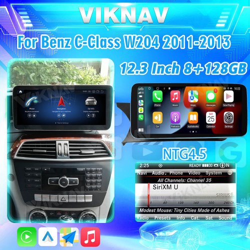 Viknav Android Car Radio For Mercedes Benz C Class W204 2011-2013 LHD RHD Car 12.3 Inch Stereo Multimedia Player GPS Navigation Car(NTG4.5)