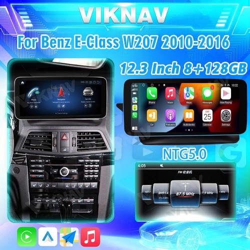 Viknav 12.3 Inch Android Car With Screen Multimedia Player For Mercedes Benz E Class W207 2010-2016 GPS Navigation 2Din(NTG5.0)