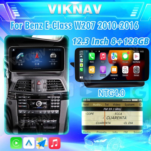 Viknav 12.3 Inch Android Car Radio For Mercedes Benz E W207 2010-2016 GPS Navigation DVD Multimedia Player(NTG4.0)