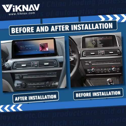 Viknav Car Radio 12.3 inch For BMW 6 Series F06 F12 2010-2012 CIC System Wireless Android Auto Carplayer GPS Navigation Multimedia Player