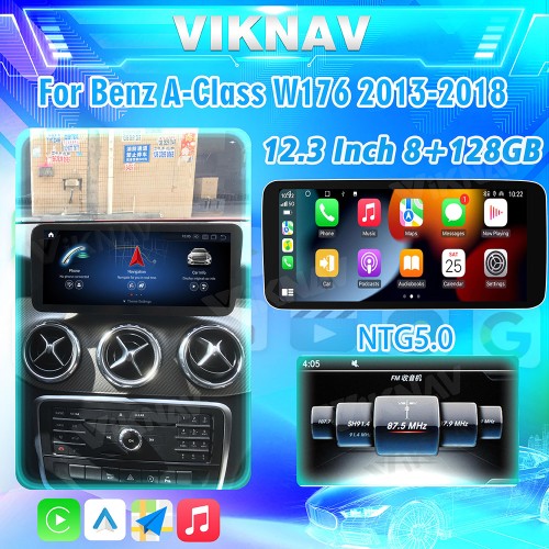 Viknav 12.3 Inch Android For Benz A  W176 CLA C117 GLA  X156 G W463 2013-2018 GPS Navigation Car With Screen Multimedia Radio Player(NTG5.0)