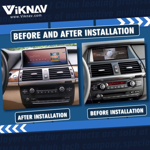Viknav Car Radio 12.3 inch For BMW X5 X6 E70 E71 2007-2010 CCC System Support Wireless Apple CarPlay Android Auto Multimedia Player 128GB