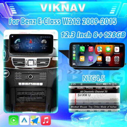 Viknav 12.3inch Android Car Radio With Screen For Mercedes Benz E Class W212 2009-2015 GPS Navigation 2Din multimedia Player(NTG4.5)