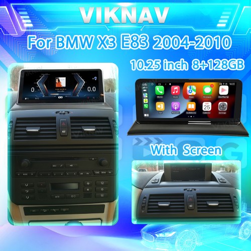 Viknav 10.25 inch Car Radio For BMW X3 E83 2004-2010 Original Car With Screen Wireless Multimedia Player GPS Navigation Android Auto Stereo 128GB