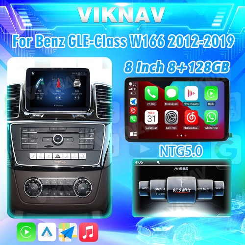 Viknav Android Auto Car Radio For Mercedes Benz GLE GLS GL ML W166 X166 2012-2019 Vertical Screen HD LCD Touch Screen(NTG5.0)