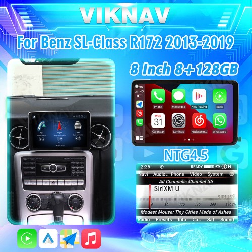 Viknav 8 Inch Android Car Radio With Screen Multimedia Player For Mercedes Benz SL SLK SLC R172 2013-2019 GPS Navigation 2Din(NTG4.5)