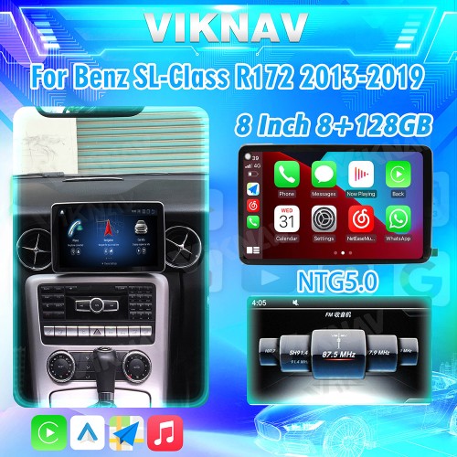 Viknav 8 Inch Android Car Radio With Screen Multimedia Player For Mercedes Benz SL SLK SLC R172 2013-2019 GPS Navigation 2Din(NTG5.0)
