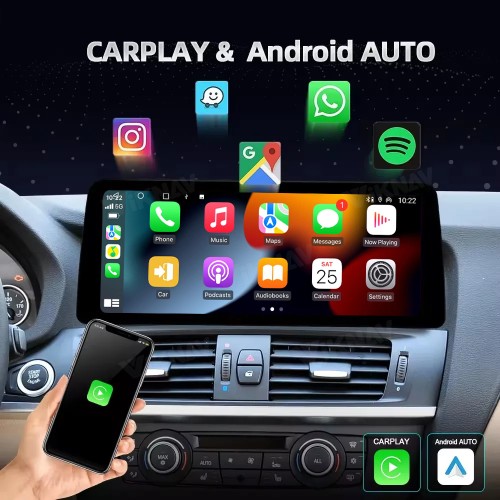 Viknav 12.3 inch Car Radio For BMW X3 X4 F25 F26 2011 2012 2013 CIC System Wireless Multimedia Player GPS Navigation Android Auto Stereo Carplay 128GB