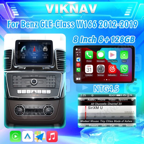 Viknav Android Auto Car Radio For Mercedes Benz GLE GLS GL ML W166 X166 2012-2019 Vertical Screen HD LCD Touch Screen(NTG4.5)