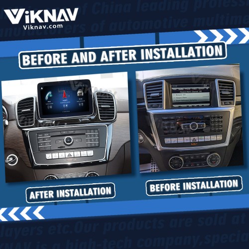 Viknav Android Auto Car Radio For Mercedes Benz GLE GLS GL ML W166 X166 2012-2019 Vertical Screen HD LCD Touch Screen(NTG4.5)
