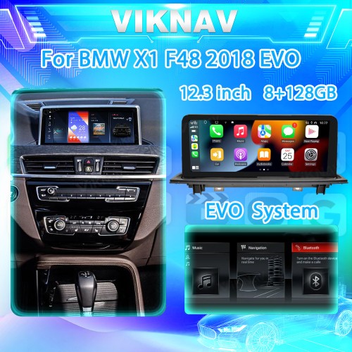 Viknav 12.3 inch Car Radio For BMW X1 F48 2018 EVO System Wireless Multimedia Player GPS Navigation Android Auto Stereo Carplay 128GB