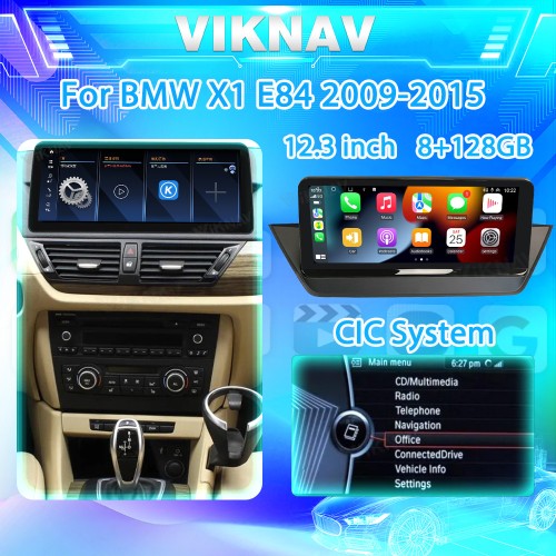 Viknav 12.3 inch Car Radio For BMW X1 E84 2009-2015 Orignal Car With Screen CIC System Multimedia Player GPS Navigation Car auto Stereo Carplay 128GB