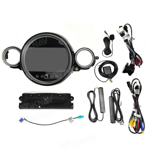 Viknav 9 Inch Screen Car Radio For BMW Mini Cooper R56 R60 2007-2010 Android System Navigation GPS Rear View Multimedia Player（Black CD With Screen 128GB）