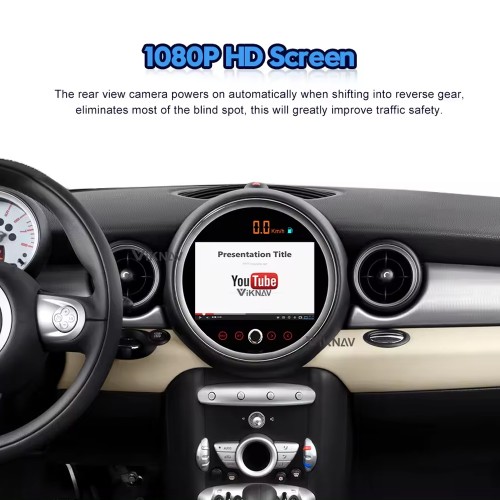 Viknav 9 Inch Screen Car Radio For BMW Mini Cooper R56 R60 2007-2010 Android System Navigation GPS Rear View Multimedia Player（Silver CD With Screen 128GB）