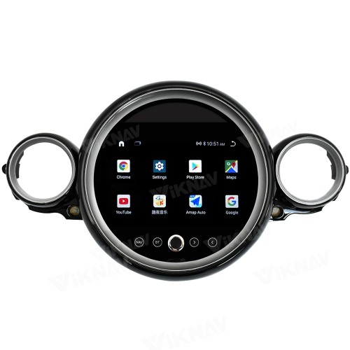 Viknav 9 Inch Screen Car Radio For BMW Mini Cooper R56 R60 2007-2010 Android System Navigation GPS Rear View Multimedia Player（Silver CD With Screen 128GB）