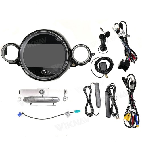 Viknav 9 Inch Screen Car Radio For BMW Mini Cooper R56 R60 2007-2010 Android System Navigation GPS Rear View Multimedia Player（Silver CD With Screen 128GB）