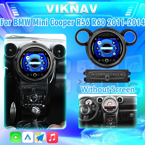 Viknav 9 Inch Screen Car Radio For BMW Mini Cooper R56 R60 2011-2014 Android System Navigation GPS Rear View Multimedia Player（Black CD Without Screen 128GB）