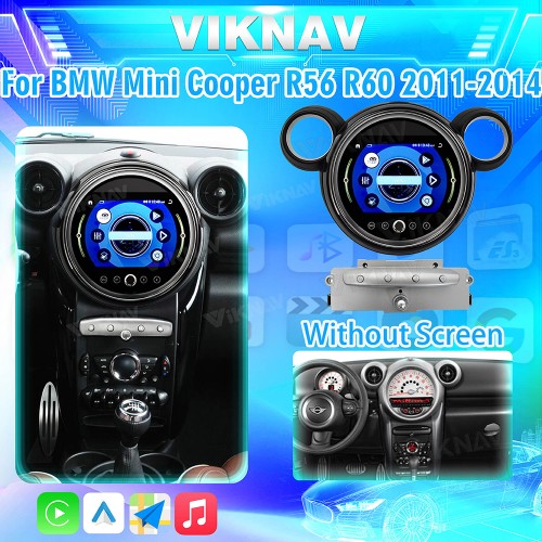 Viknav 9 Inch Screen Car Radio For BMW Mini Cooper R56 R60 2011-2014 Android System Navigation GPS Rear View Multimedia Player（Silver CD Without Screen 128GB）