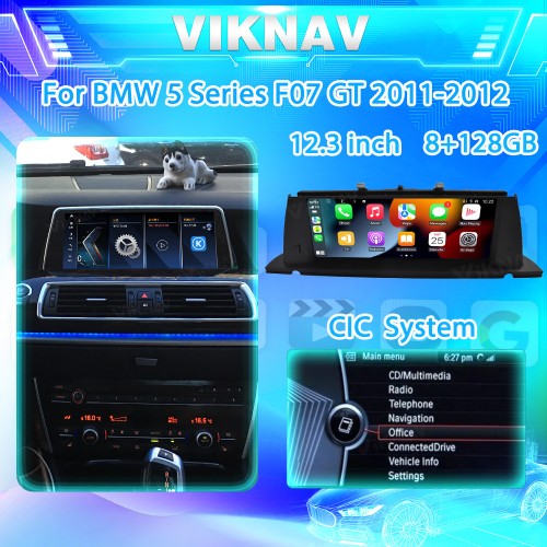 Viknav 12.3 inch Car Radio For BMW 5 Series F07 GT 2011-2012 CIC System GPS Navigation Car Stereo Android Auto Multimedia Player 128GB