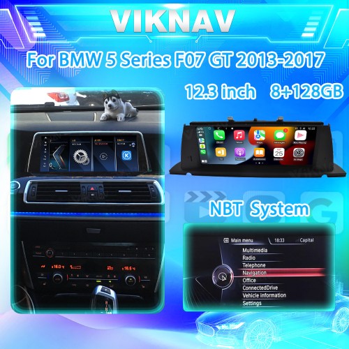 Viknav 12.3 inch Car Radio For BMW 5 Series F07 GT 2013-2017 NBT System GPS Navigation Car Stereo Android Auto Multimedia Player 128GB